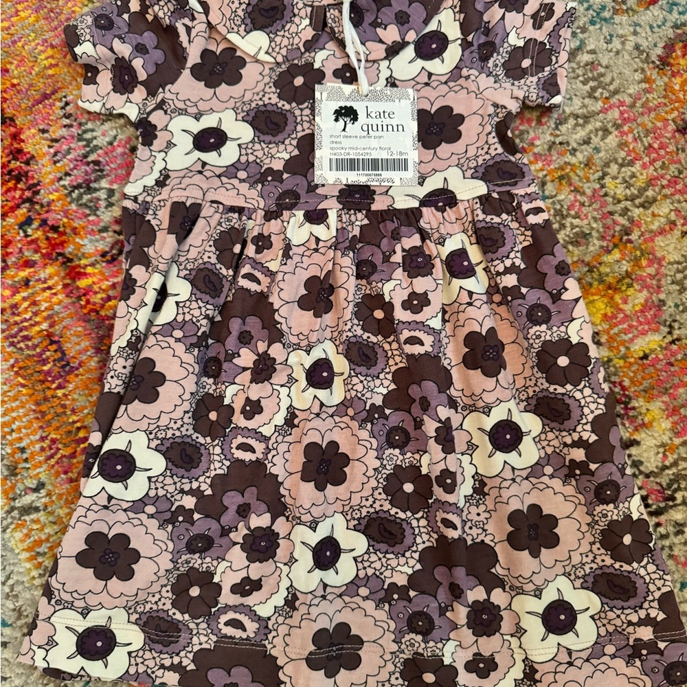 Kate Quinn Kids Dress - Purple and Cream Floral